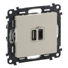 LEGRAND - 7 532 06 Double USB Type C + Type A charging sockets Valena In'matic - ivory Valena Life