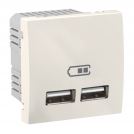 SCHNEIDER ELECTRIC - MGU3.418.25 Unica - Double USB charger - 2.1 A - ivory