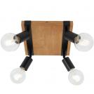 VIVALUX - Square ceiling spotlight SP745-4SQ LORENZO wood+black 4хЕ27 4x60W VIV004890