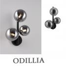 NOVA LUCE - Аплик   Д:23.1, Ш:19, В:32 см.   9028861   ODILLIA ⚡ LED G9 ⚡ 3x5W ⚡ 230V ⚡ IP20 ✴ Опушено сиво стъкло/Черен мат