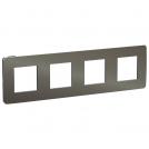 SCHNEIDER ELECTRIC - NU280853 cover frame - 4 gangs - 4 x 2 modules - dark aluminium/ black coarse surface
