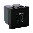 LEGRAND - Double USB socket Mosaic - type C 5V 15W 2 module - black 79190
