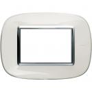 BTICINO - HB4803DB Elliptical cover plate 3modules - white liquid 