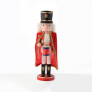 ACA LIGHTING - ^ WOODEN NUTCRACKER KING RED & WHITE WITH DRUM H90CM  X029007
