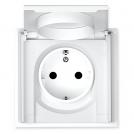 COmmel - Контакт ШУКО 16A с капак IP44 и детска защита цвят БЯЛ мат Adria C043-517