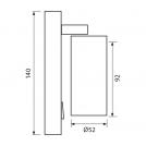 VIVALUX - Wall sporlight with switch SP706 LUX - black - GU10 VIV004388 (2)