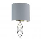 SEARCHLIGHT - 9137CC Wall Crown Wall Light -chrome With Grey Shade And Crystal Drop