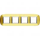 BTICINO - HB4802/4OR Elliptical cover plate 4х2modules - gold polished