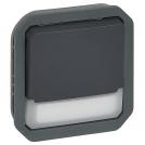LEGRAND - Влагозащитен Бутон NO/NC с подсветка 12V и етикет Plexo New антрацит 69814L