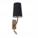 FARO - REM Old gold structure wall lamp with LED reader 29683-21