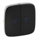 LEGRAND - 7 552 28 Cover plate Valena Allure - illuminated 2-gang switch/push-button - black