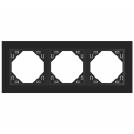 EFAPEL - TRIPLE FRAME BLACK GLASS/BLACK 90930 TEP LOGUS 90 Crystal