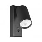 VIVALUX - Wall sporlight with switch SP706 LUX - black - GU10 VIV004388