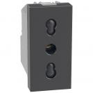 BTICINO - Socket ITALIAM standard 2P+E 16A with child protection 1M color Graphite Light Now YD4180