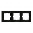 PANASONIC - 3gang Frame Corian Black Quartz WKTF08033CB
