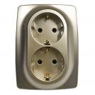 ACA LIGHTING - Двоен Контакт Шуко 16A PRIME Шампанско мат 1000116204