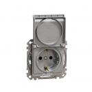 SCHNEIDER ELECTRIC - SDD113024 Sedna Design & Elements - Outlet schuko with lid and child protection, screwless connection, 2P+E 16A, 250V, aluminium