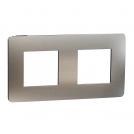 SCHNEIDER ELECTRIC - NU280456M cover frame - 2 gangs - 2 x 2 modules - light aluminium/ black mirror surface