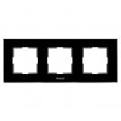 PANASONIC - 3gang Frame Glass Black WKTF08033GB