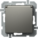 TEM - Socket SCHUKO 16A with cover and child protection color Titanium Logiq VQ11TIXO