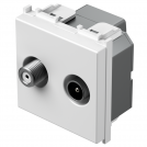 TEM - KM25MW Socket TV+SAT terminal 1db 2M, color White matt, Modul