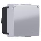 ACA LIGHTING - MODYS SCHUKO SOCKET WITH LID SILVER 2 M. 2P+E 16A 250VAC IP20 10101312471