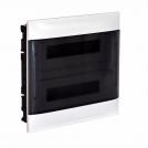 LEGRAND - 1 371 57 Practibox S flush-mounting cabinet for masonry - earth + neutral terminal blocks - smoked door - 2 rows - 18