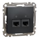 SCHNEIDER ELECTRIC - SDD114462 Sedna Design & Elements - CAT 6 UTP, 2x RJ45, antracite