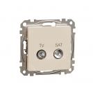 SCHNEIDER ELECTRIC - SDD112471S Sedna Design & Elements - TV/SAT Rosette 4db/1db, end point, beige