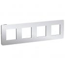 SCHNEIDER ELECTRIC - NU280856 cover frame - 4 gangs - 4 x 2 modules - light aluminium/ black coarse surface
