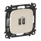 LEGRAND - 754996 Двоен USB контакт 1500мА за зареждане 5V Valena Allure крем /комплект с механизъм/