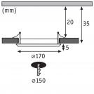 PAULMANN - LED Панел  92062  LED recessed panel IP44 round 170mm ◼11.1W ◼720lm◼ 2700K✴Бял (2)