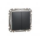 SCHNEIDER ELECTRIC - SDD214105 Sedna Design & Elements - Double 1pole IP44 switch - 10AX 250V without frame  antracite