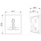 VIMAR - SICURY 2P+E 13 A 250 V~ multi-standard socket outlet, white - 2 modules 30257.B (2)