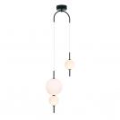 ACA LIGHTING - Пендел   TNK323LED15P PENDANT LUMINAIRE LED 15W 3000K 1500LM AMELIA BLACK METALIC+WHITE GLASS D37XH130CM 