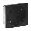 LEGRAND - Multi-support single socket Mosaic - German standard - 2P+E angled at 45° - 2 modules black 79355