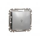 SCHNEIDER ELECTRIC - SDD113132 Sedna Design & Elements - 1pole push button with bulb icon - 10AX 250V without frame aluminium