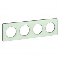SCHNEIDER ELECTRIC - S530808S Odace Touch aluminium декоративна рамка четворна полупрозрачно ледено зелено
