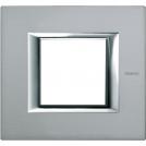 BTICINO - HA4802AZ Rectangular cover plate 2 modules - brushed mercury