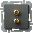 TEM - Speaker socket double color Anthracite Logiq KQ23ATXO