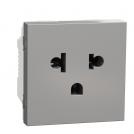 SCHNEIDER ELECTRIC - NU304130 Euroamerican Socket Outlet aluminium with child protection 2P 16A 250V New Unica connection with screws