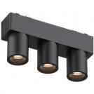 ULTRALUX - LED body magnetic black triple spotlight 3X2W CCT 48V DC LMST4S6CCT