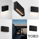 NOVA LUCE - Moisture-proof wall light  L:20, W:3.9, H:12.5 cm.   9030828   YOKO ⚡ LED 7W ⚡  374Lm ⚡ 3000K ⚡  220-240V ⚡ IP65 ✴ Sandy Black