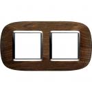 BTICINO - HB4802/2LNC Elliptical cover plate 2х2modules - walnut wood