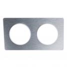 SCHNEIDER ELECTRIC - S520804J Odace Touch cover frame 2 gang  metal brushed aluminium & white border