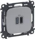 LEGRAND - USB socket type C Power Delivery 30W aluminium Valena Allure Legrand 755508