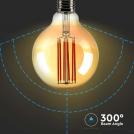 V-TAC - LED Bulb 7W Filament E27 G95 Amber Cover 2200K SKU: 217147 (5)
