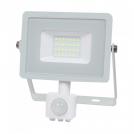 V-TAC - 20W LED Прожектор Сензор SAMSUNG Чип Бяло Тяло 3000K SKU: 448