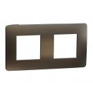SCHNEIDER ELECTRIC - NU280453M cover frame - 2 gangs - 2 x 2 modules - dark aluminium/ black mirror surface