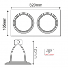 ACA LIGHTING - Бял  луна за вграждане двойна AR111 GU10 320x165 XMSAR2W (1)